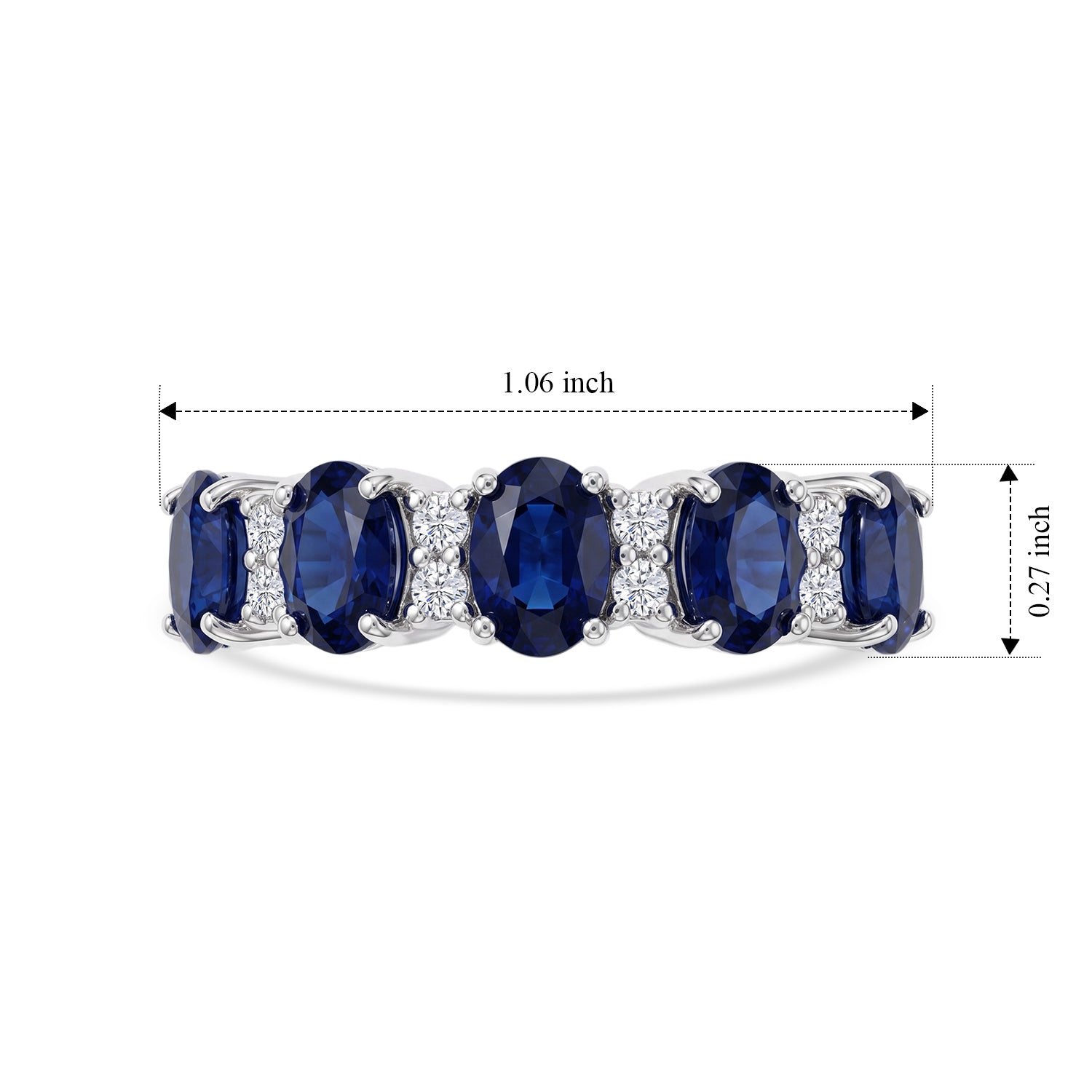 D'Joy - AAA Natural Kashmir Kyanite &amp; White Zircon Ring in Rhodium Overlay Sterling Silver 3.40 Ct. 8719896 6