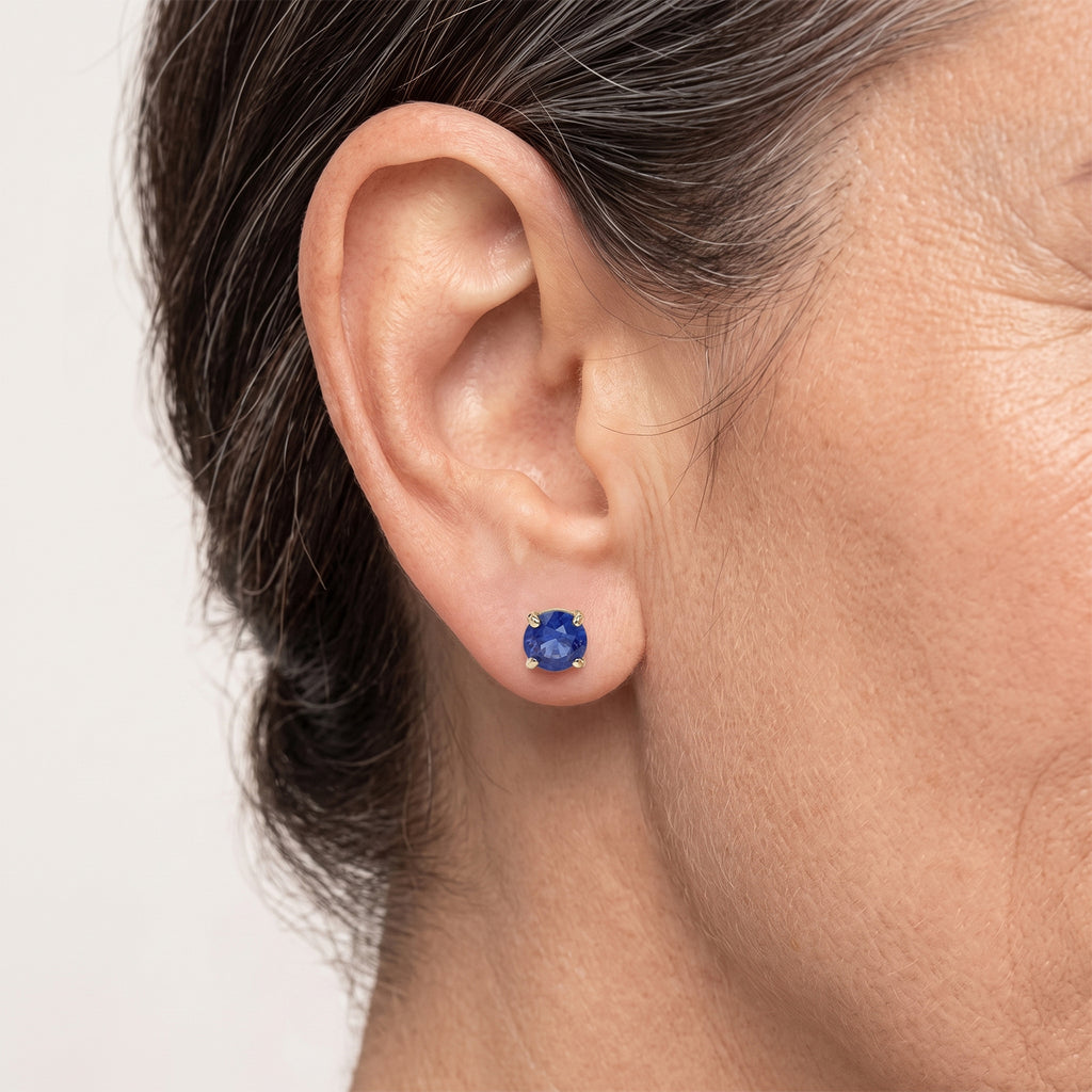 D'Joy - Kyanite Stud Earring with Push Back in Yellow Gold Plated Sterling Silver 1.40 Ct._8719974_1