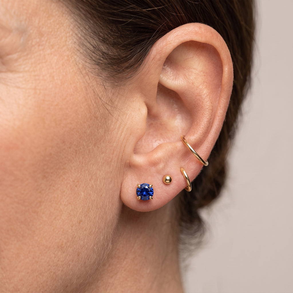 D'Joy - Kyanite Stud Earring with Push Back in Yellow Gold Plated Sterling Silver 1.40 Ct._8719974_2