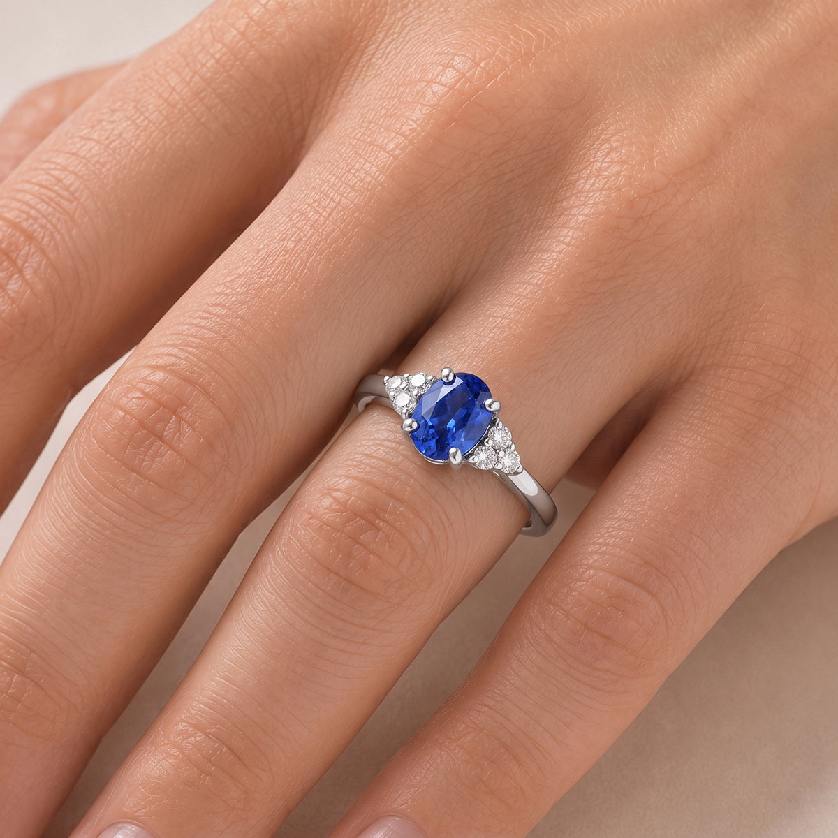 D'Joy - AAA Natural Kashmir Kyanite &amp; White Zircon Ring in Platinum Overlay Sterling Silver 1.20 Ct. V32518360 2