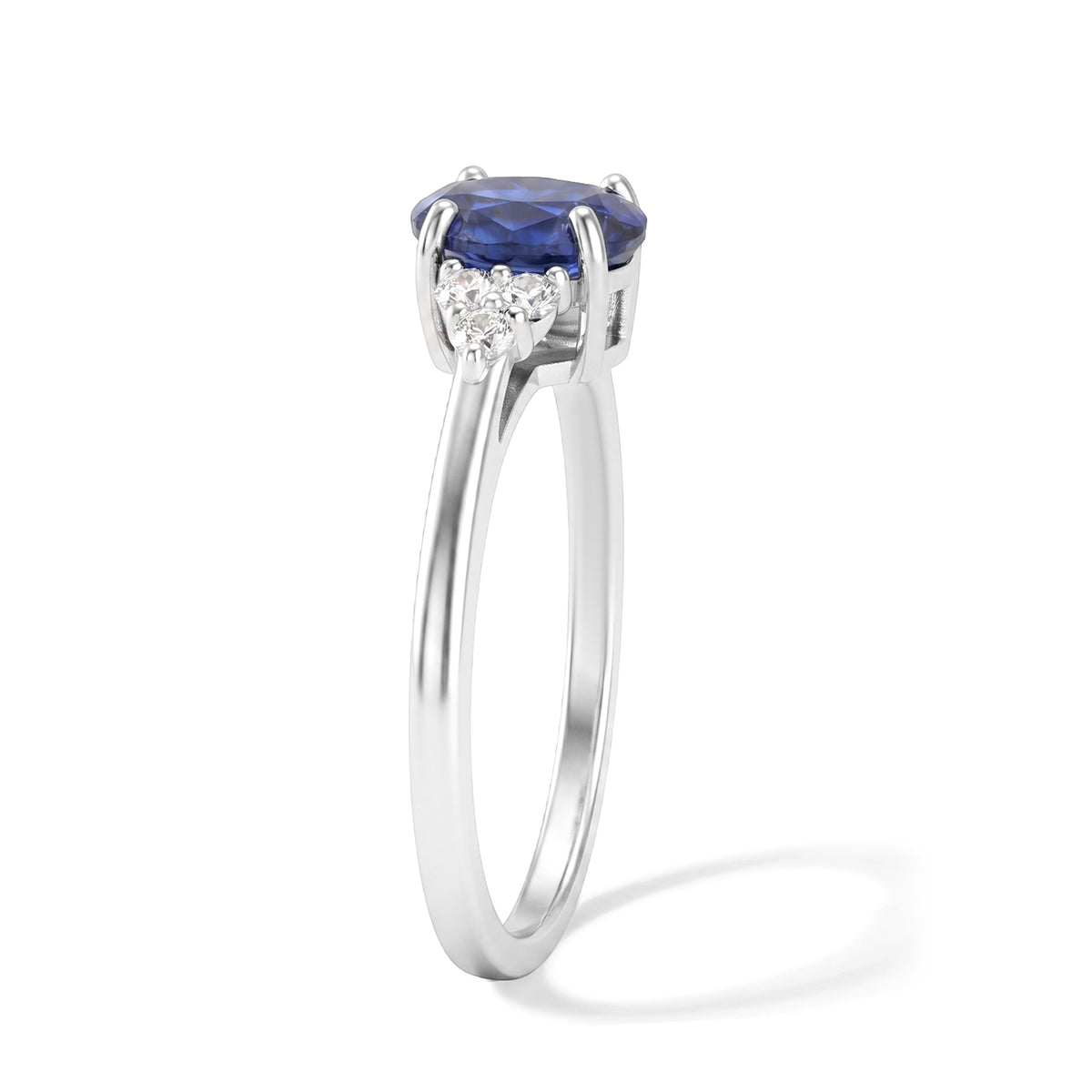 D'Joy - AAA Natural Kashmir Kyanite &amp; White Zircon Ring in Platinum Overlay Sterling Silver 1.20 Ct. V32518360 4