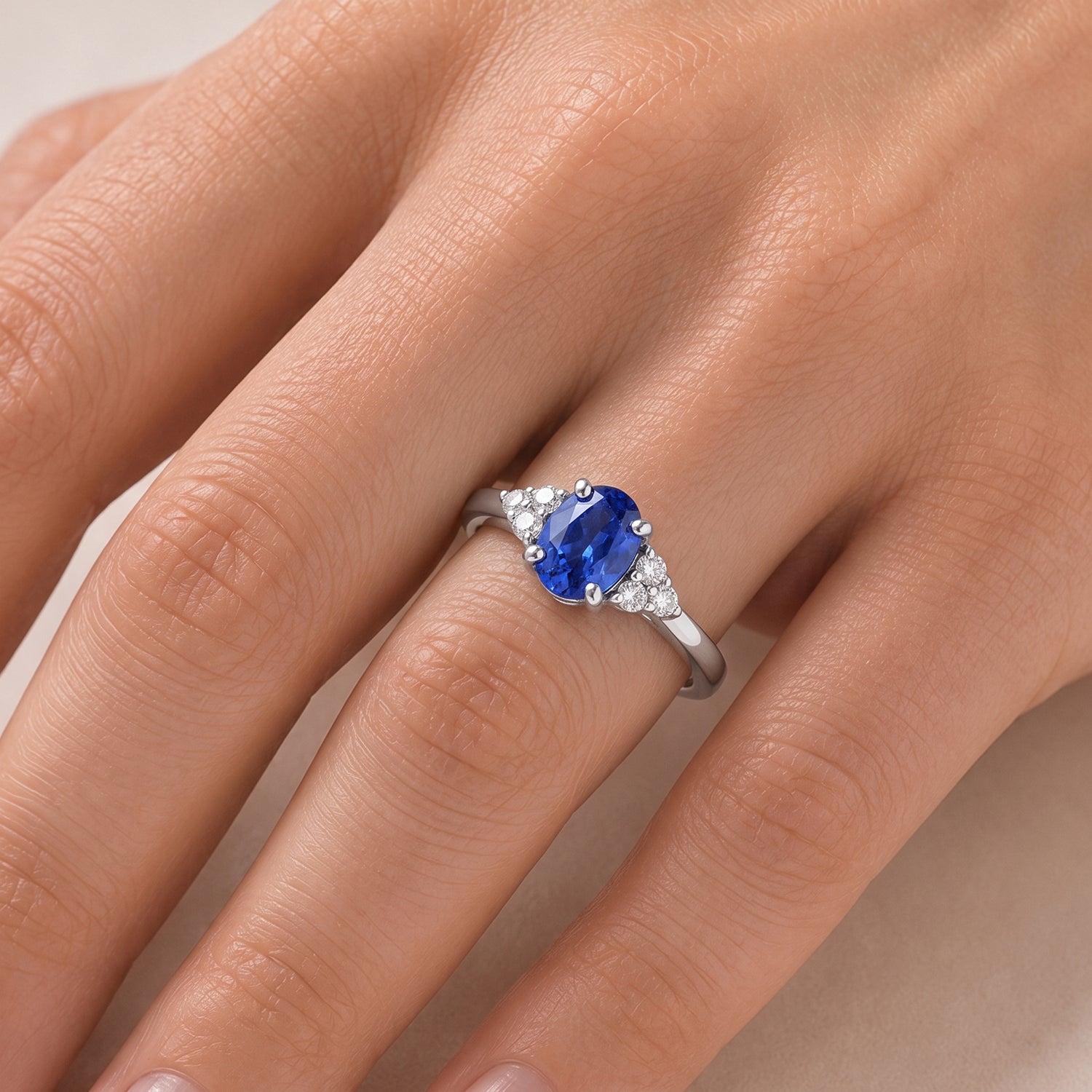 D'Joy - AAA Natural Kashmir Kyanite &amp; White Zircon Ring in Platinum Overlay Sterling Silver 1.20 Ct. V32519284 2