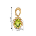 D'Joy - Peridot & White Zircon Earring with Push Post in Yellow Gold Plated Sterling Silver 1.70 Ct._8720645_4