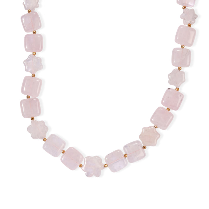 EverTrue - Rose Quartz Beads Necklace (Size - 18+2 Ext) in Yellow Gold Tone 135.00 Ct. V32630028 1