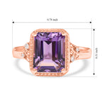 D'Joy Rose De France Amethyst, White Zircon Fancy Ring in Rose GoldSterling Silver  3.176  Ct._8721327_4