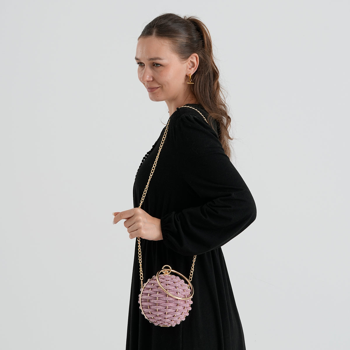 Crystal Patterned Clutch (Size 13x13x1 cm) - Pink 8721432 1