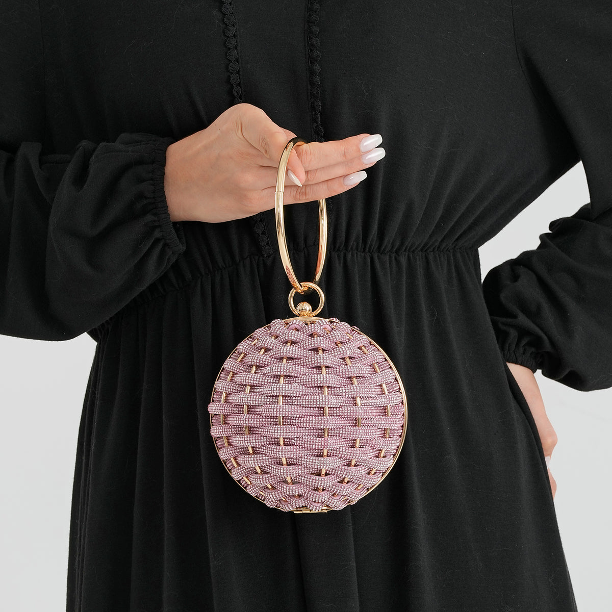 Crystal Patterned Clutch (Size 13x13x1 cm) - Pink 8721432 2