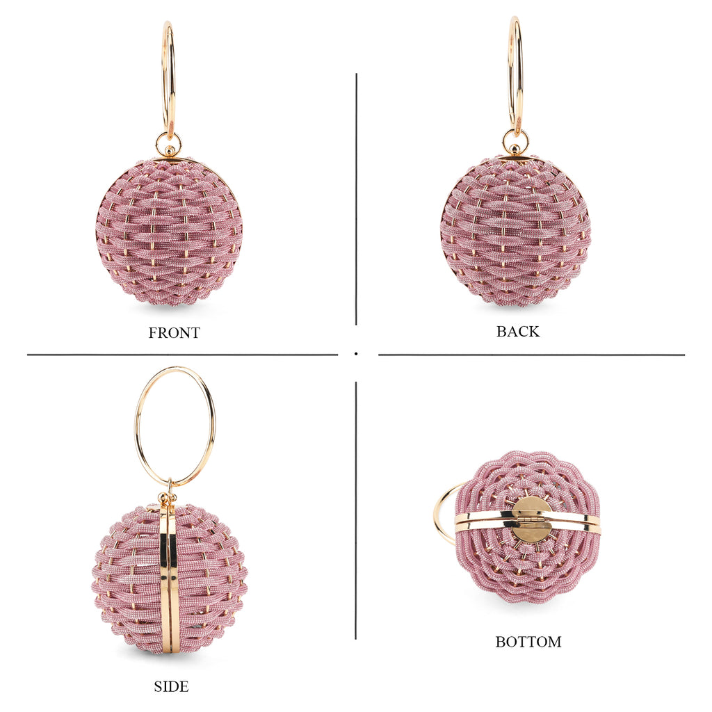 Crystal Patterned Clutch (Size 13x13x1 cm) - Pink_8721432_3