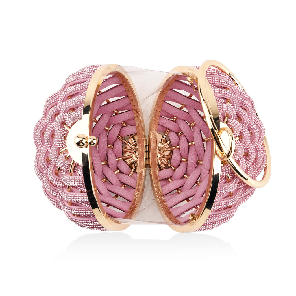 Crystal Patterned Clutch (Size 13x13x1 cm) - Pink_8721432_4