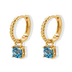 D'Joy - Swiss Blue Topaz Solitaire Hoop Earring in Yellow Gold Plated Sterling Silver 2.20 Ct._8721726_3