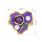 EverTrue African Amethyst, Fresh Water Pearl, White Zircon Fancy Ring Pure Yellow Brass  2.283  Ct._8721748_5