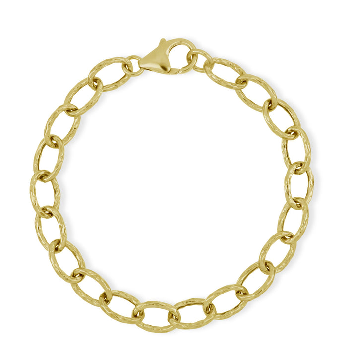 Yellow Gold Plated Sterling Silver Link Chain Bracelet (Size - 8) with Lobster Clasp 8722744 1