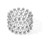 D'Joy - Moissanite 2 in 1 Adjustable Ring cum Bangle in Rhodium Overlay Sterling Silver 1.05 Ct, Silver Wt. 10.70 Gms_8723479