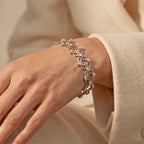 D'Joy - Moissanite 2 in 1 Adjustable Ring cum Bangle in Rhodium Overlay Sterling Silver 1.05 Ct, Silver Wt. 10.70 Gms_8723479_2
