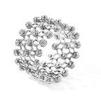D'Joy - Moissanite 2 in 1 Adjustable Ring cum Bangle in Rhodium Overlay Sterling Silver 1.05 Ct, Silver Wt. 10.70 Gms_8723479_3