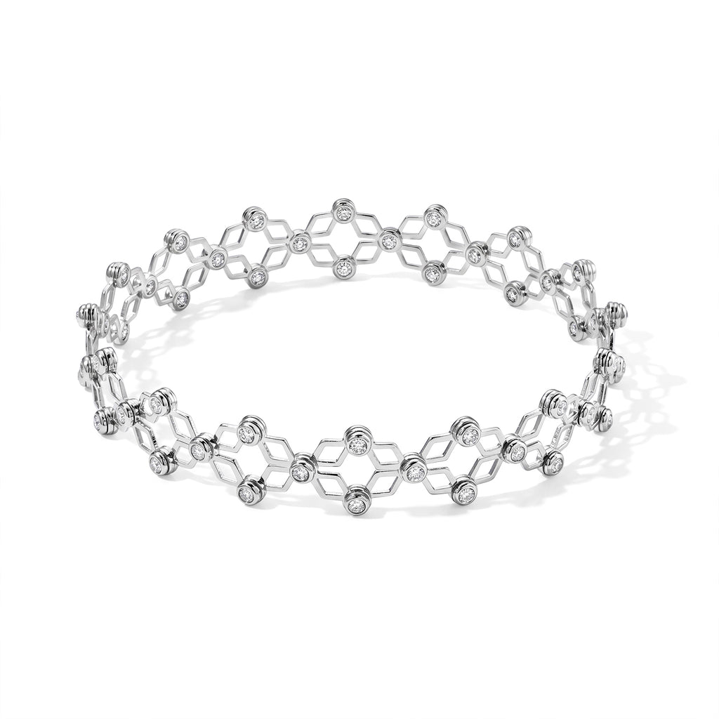 D'Joy - Moissanite 2 in 1 Adjustable Ring cum Bangle in Rhodium Overlay Sterling Silver 1.05 Ct, Silver Wt. 10.70 Gms_8723479_4