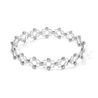 D'Joy - Moissanite 2 in 1 Adjustable Ring cum Bangle in Rhodium Overlay Sterling Silver 1.05 Ct, Silver Wt. 10.70 Gms_8723479_4