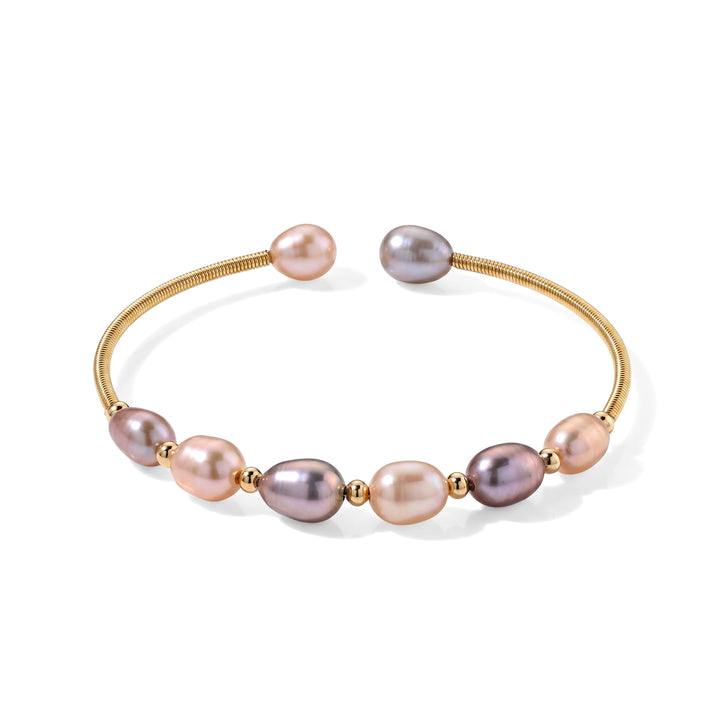 Multi Color Fresh Water Pearl Adjustable Bangle (Size - 7) 20.00 Ct. 8723796 1