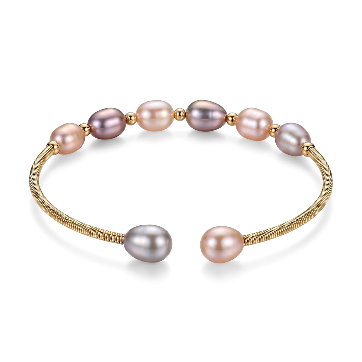 Multi Color Fresh Water Pearl Adjustable Bangle (Size - 7.5) 8723796 4