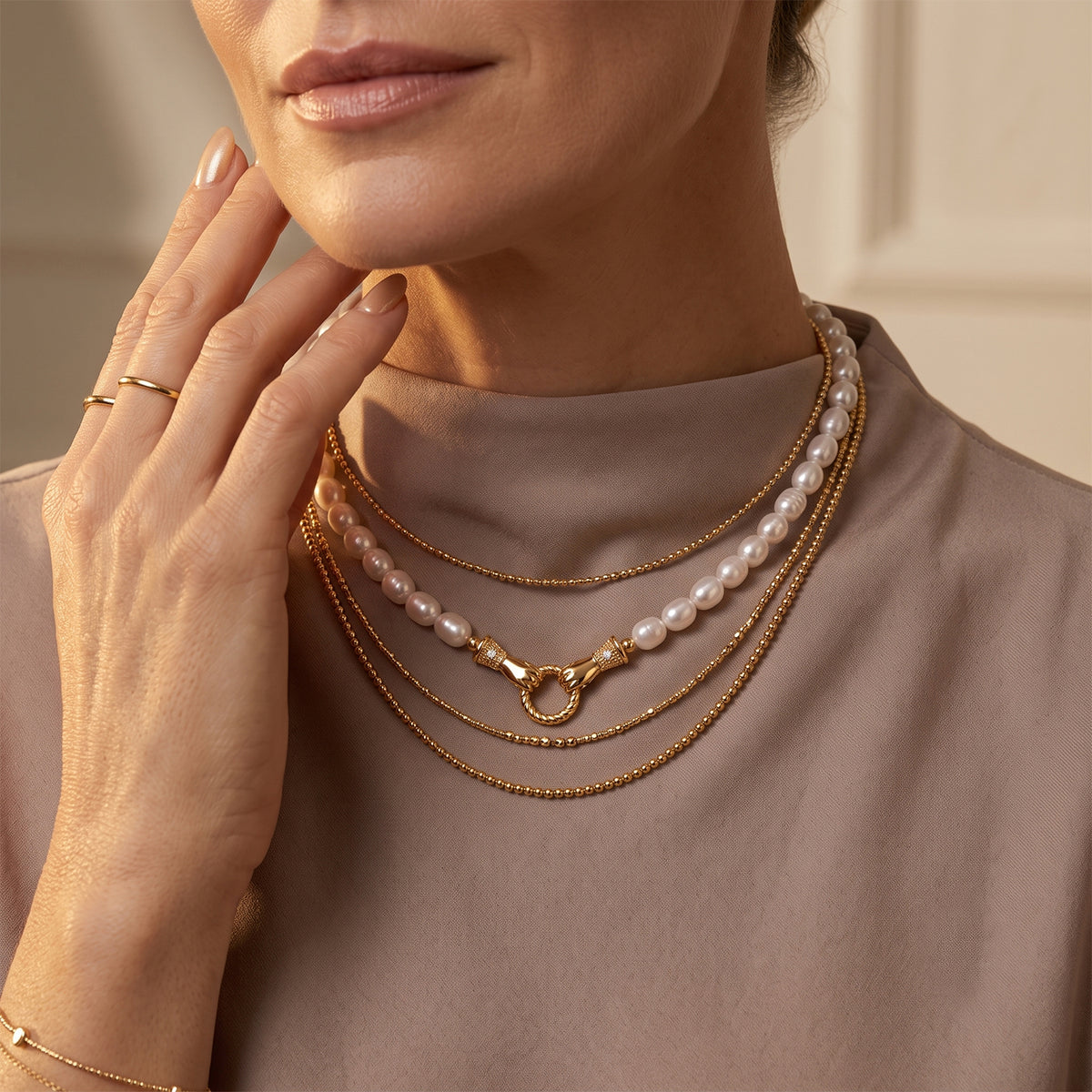 LA Close Out Deal- White Fresh Water Pearl Adjustable Necklace (Size - 18+2 Ext) V32603190 3