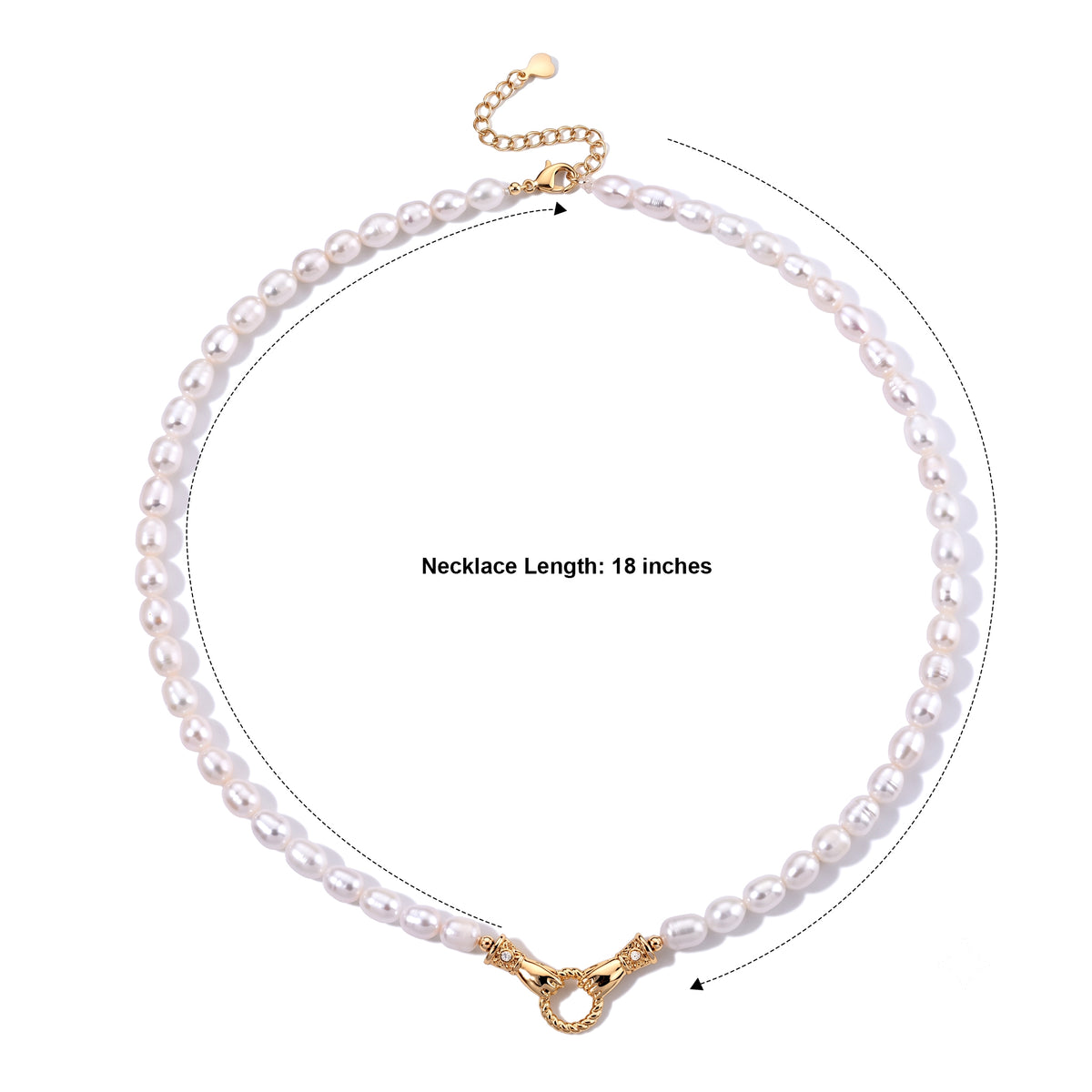 LA Close Out Deal- White Fresh Water Pearl Adjustable Necklace (Size - 18+2 Ext) V32603190 5