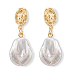 White Keshi Pearl Solitaire Earring with Push Back_8723844