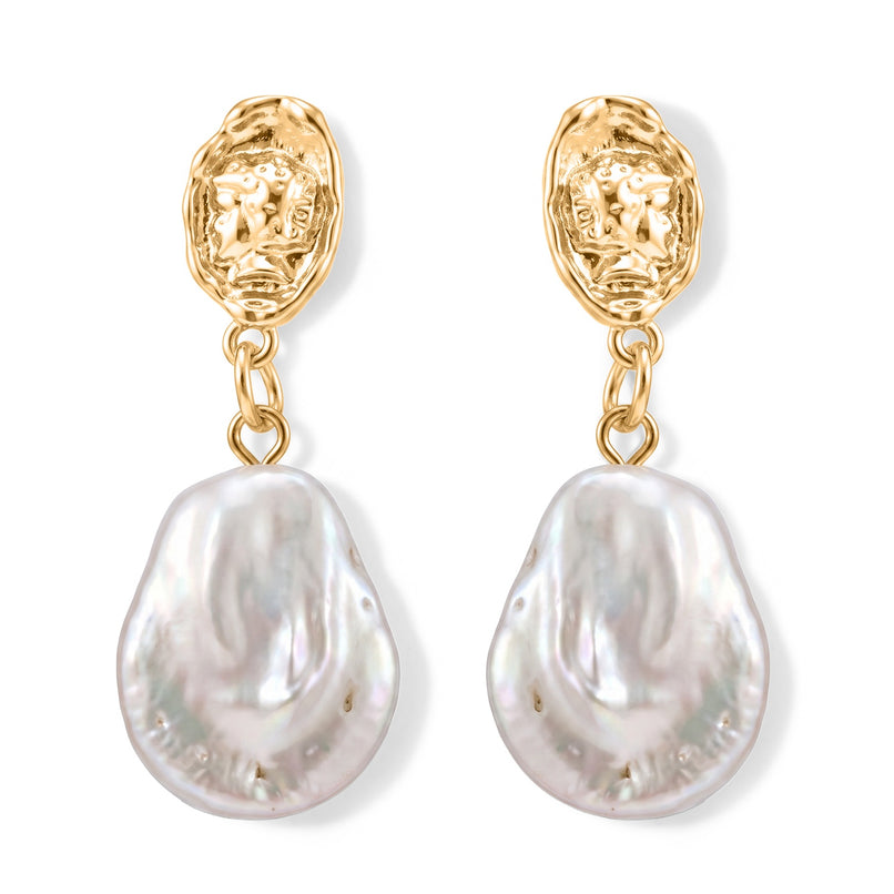 White Keshi Pearl Solitaire Earring with Push Back_8723844