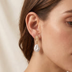 White Keshi Pearl Solitaire Earring with Push Back_8723844_2