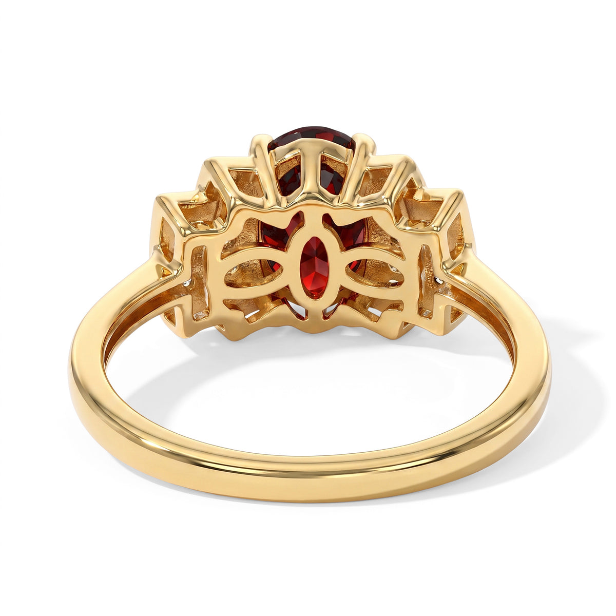 D'Joy - Orissa Natural Rhodolite Garnet &amp; White Zircon Ring in Yellow Gold Plated Sterling Silver 1.67 Ct. V32732539 4
