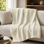 LIVMORE Cotton Patterned Throw Blanket (Size 160x1 cm) - Grey & Grey_8724392