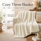 LIVMORE Cotton Patterned Throw Blanket (Size 160x1 cm) - Grey & Grey_8724392_1