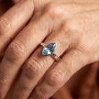 D'Joy Swiss Blue Topaz, White Zircon Main Stone With Side Stone Ring in Rhodium OverlaySterling Silver  5.079  Ct._8724599_1