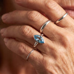 D'Joy Swiss Blue Topaz, White Zircon Main Stone With Side Stone Ring in Rhodium OverlaySterling Silver  5.079  Ct._8724599_2