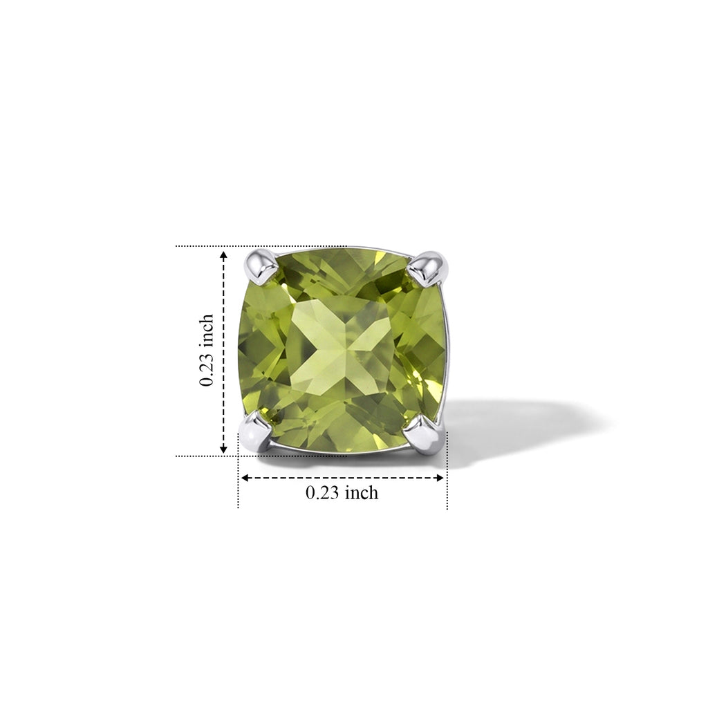 D'Joy - Peridot Stud Earring with Push Back in Rhodium Overlay Sterling Silver 2.14 Ct._8724659_4