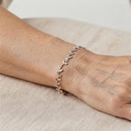 D'Joy - Rhodium Overlay Sterling Silver Linked Bracelet (Size - 7.5)_8724694_1
