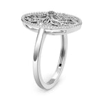 D'Joy - Natural White Diamond Floral Ring in Platinum Overlay Sterling Silver_8726340_5