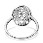 D'Joy - Natural White Diamond Floral Ring in Platinum Overlay Sterling Silver_8726340_6