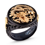 Galatea - The Capitan Collection - Diamond Dragon Ring in Diamond (SI-GH) & 14K Yellow Gold 3.42 Grams_8727204_3