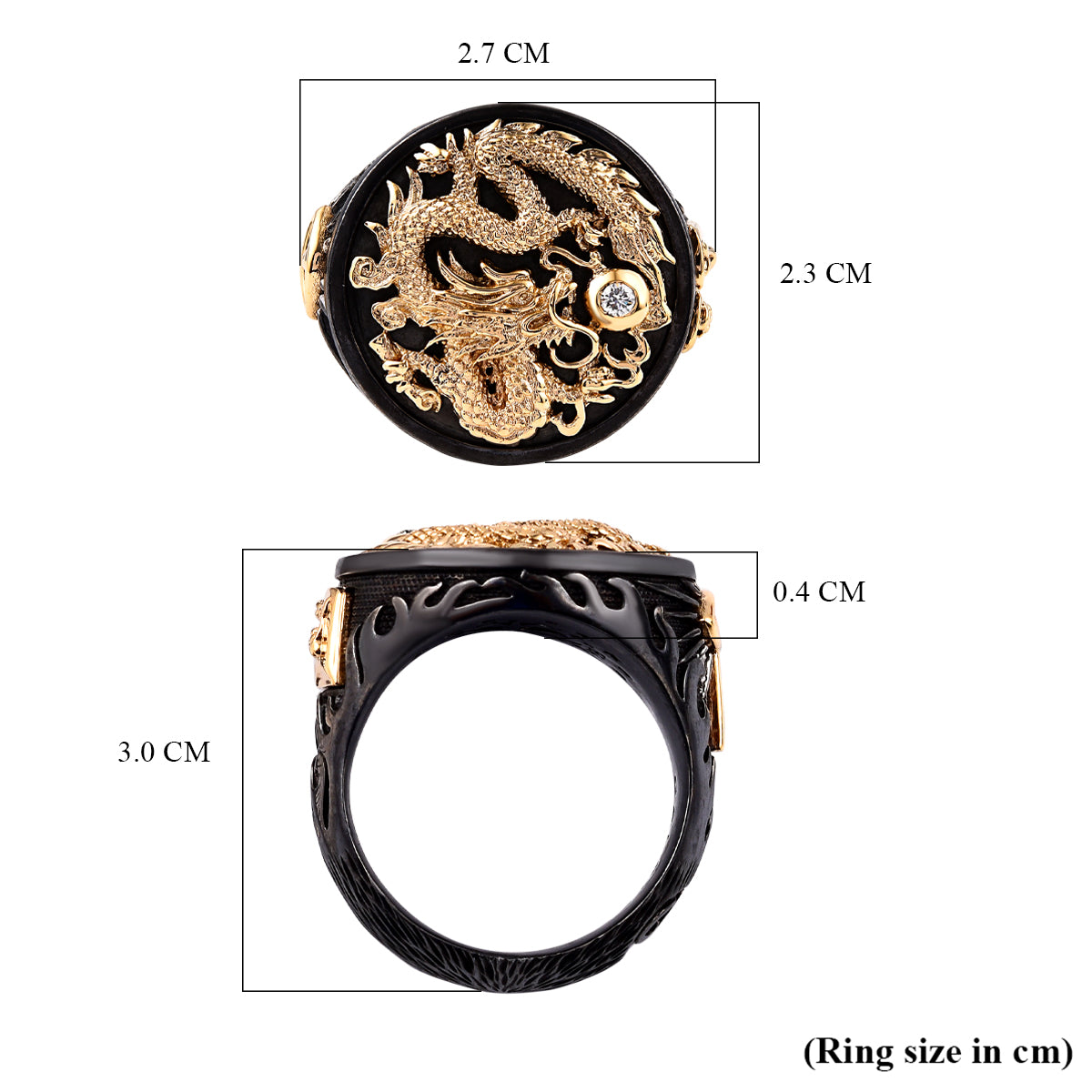 Galatea - The Capitan Collection - Diamond Dragon Ring in 14K Yellow Gold &amp; Sterling Silver 8727204 6