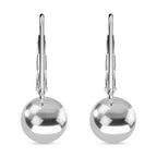 NY Closeout - White Gold Plated Sterling Silver Earrings with Lever Back