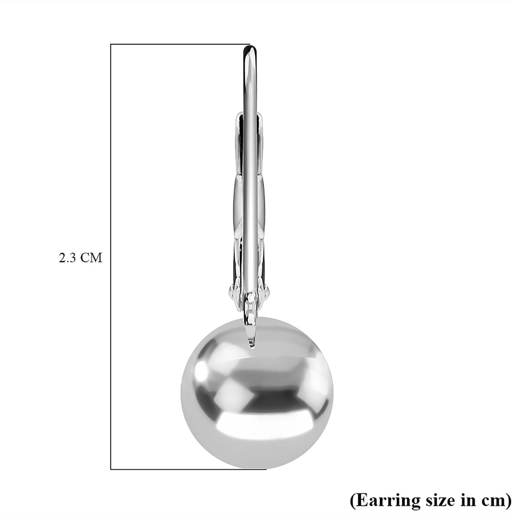 NY Closeout - White Gold Plated Sterling Silver Earrings with Lever Back
