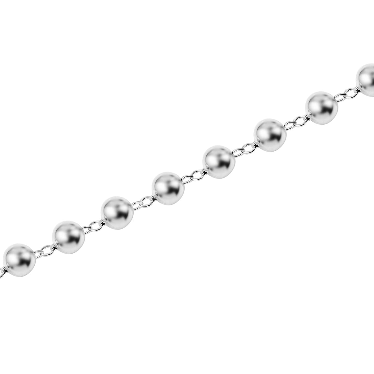 Adjustable Bead Station Necklace Size 20 in Sterling Silver 8728237 2