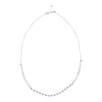 Sterling Silver Bead Station Necklace (Size 20) Adjustable with Spring Ring Clasp