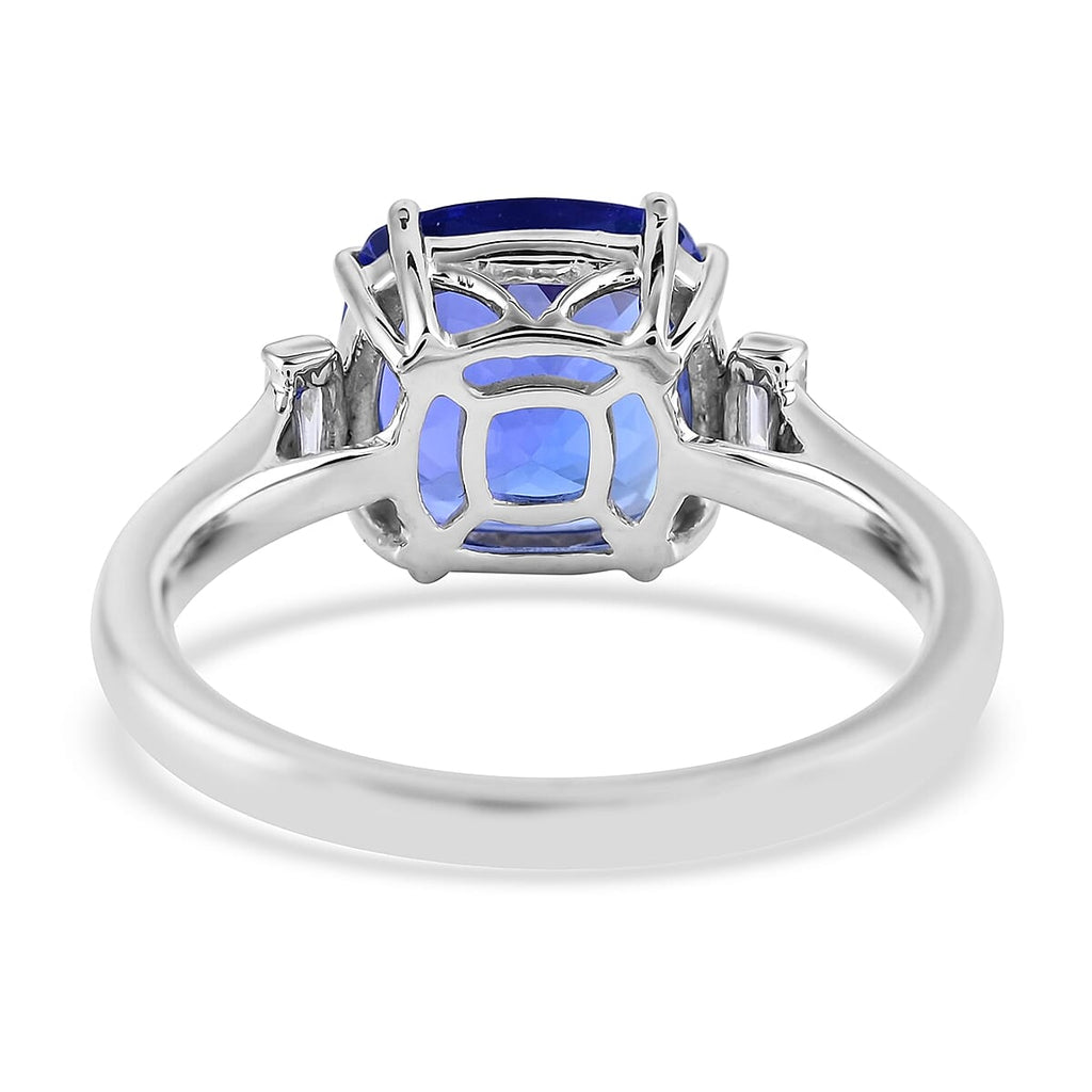 RHAPSODY 950 Platinum AGI Certified & Appraised AAAA Tanzanite and Diamond (VS-E-F) Ring 3.70 Ct.