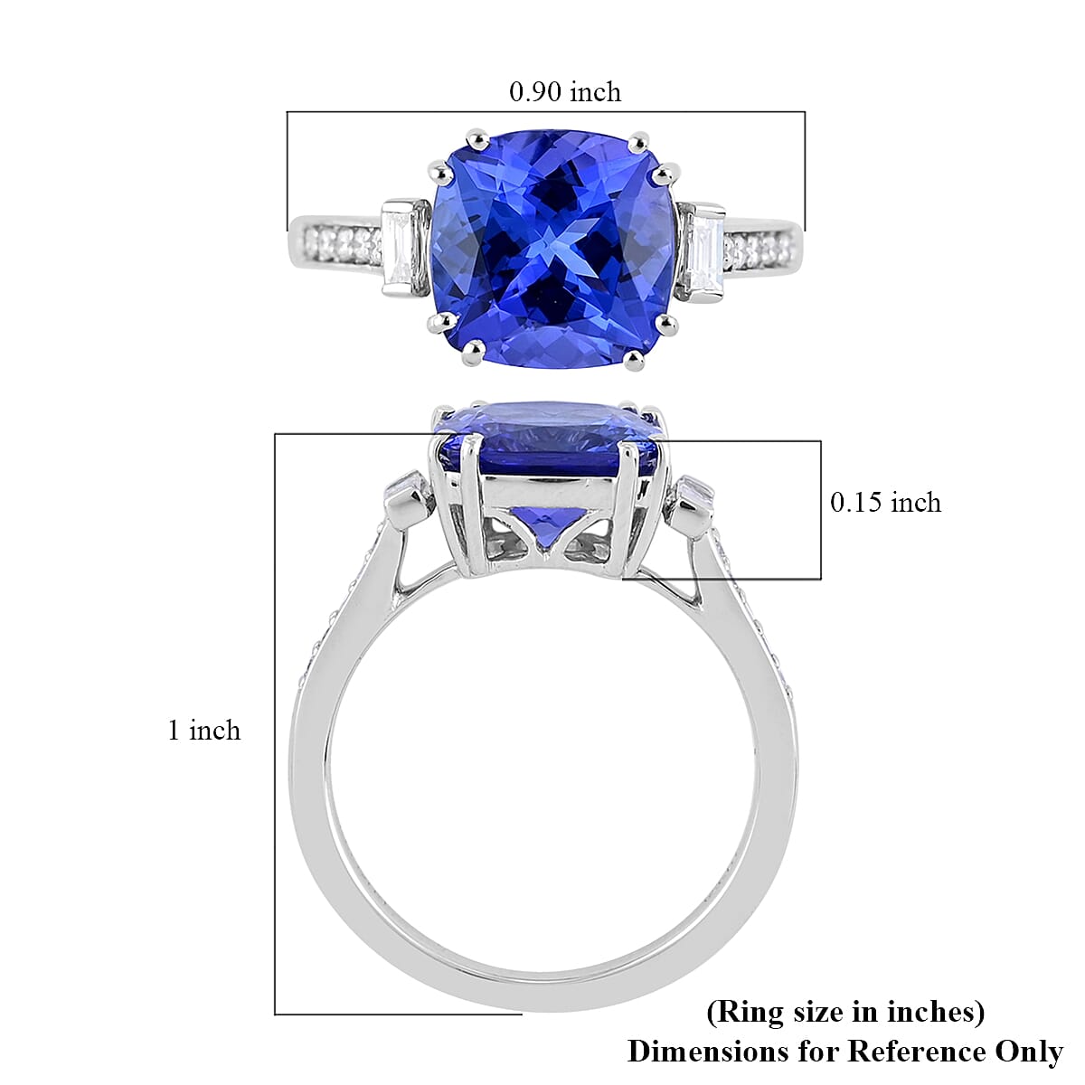 RHAPSODY 950 Platinum Trilogy AAAA Tanzanite Ring with Diamond 3.70 Ct. 8729479 6