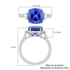 RHAPSODY 950 Platinum AGI Certified & Appraised AAAA Tanzanite and Diamond (VS-E-F) Ring 3.70 Ct.
