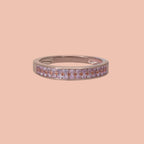 9K Rose Gold Natural Pink Diamond I3 Half Eternity Ring