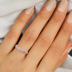 9K Rose Gold Natural Pink Diamond I3 Half Eternity Ring