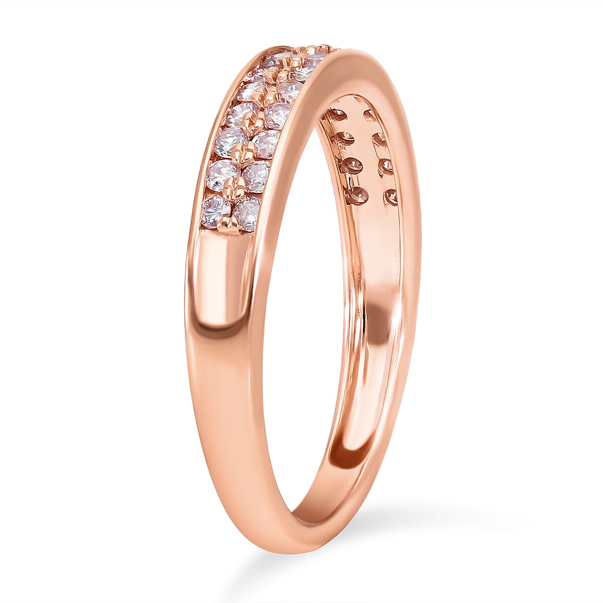 9K Rose Gold Half Eternity Pink Diamond Ring 0.50 Ct., Wt. 2.40 Gms 8732003 4