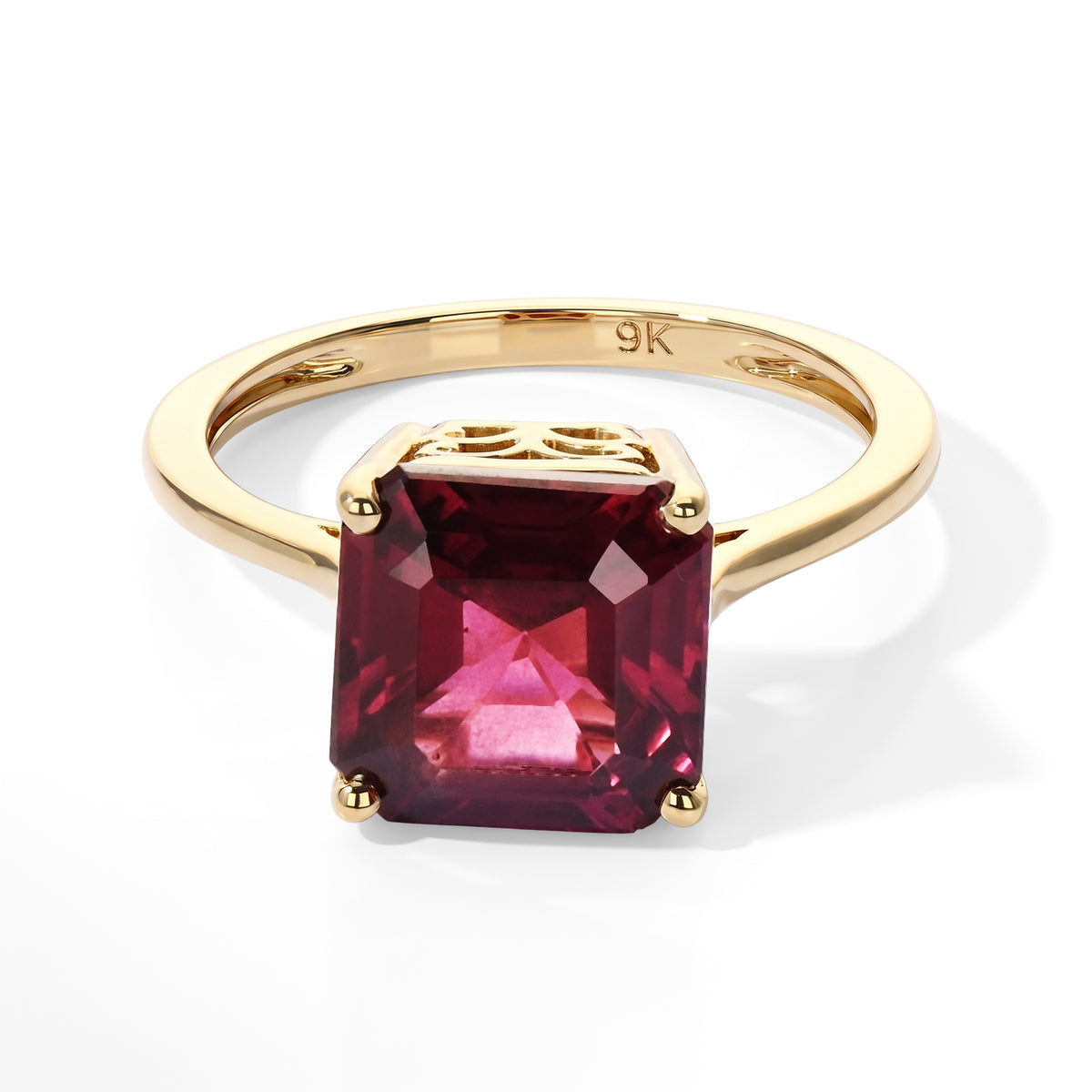 9K Yellow Gold AAA Rhodolite Garnet Solitaire Ring 4.34 Ct. 8734821 0